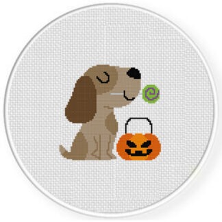 Candy Puppy Cross Stitch Pattern