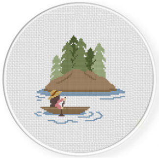 Forest Boating Cross Stitch Pattern