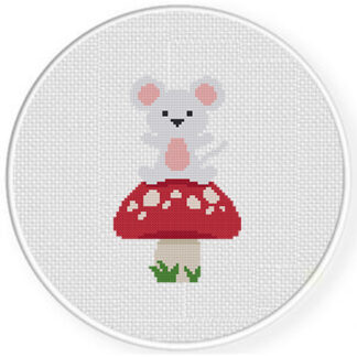 Mouse Mushroom Cross Stitch Pattern