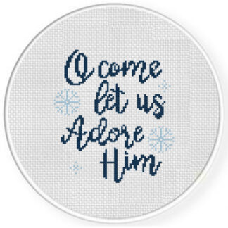 O Come let us Adore Him Cross Stitch Pattern