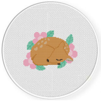 Sleeping Garden Fawn Cross Stitch Pattern