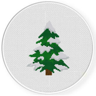 Snow Covered Tree Cross Stitch Pattern