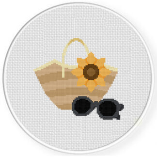 Summer Handbag and Shades Cross Stitch Pattern