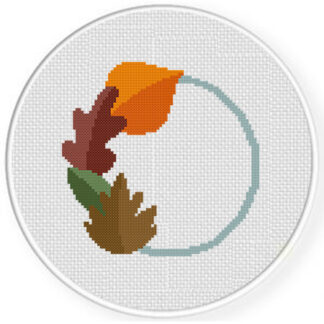 Autumn Frame Circle Cross Stitch Pattern