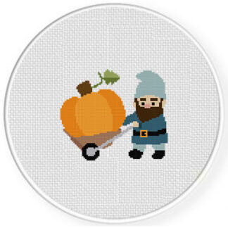 Autumn Pumpkin Gnome Cross Stitch Pattern