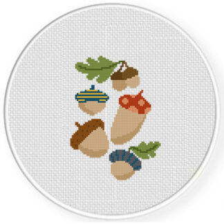 Bunch Of Acorns Cross Stitch Pattern