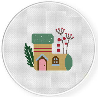 Christmas Stocking House Cross Stitch Pattern