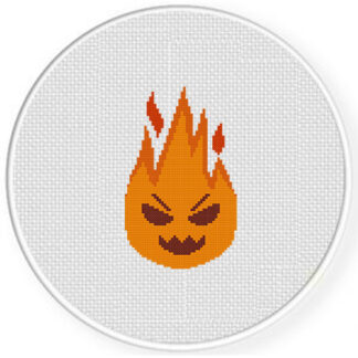 Fire Ghoul Ball Cross Stitch Pattern