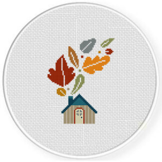 Foliage House Cross Stitch Pattern