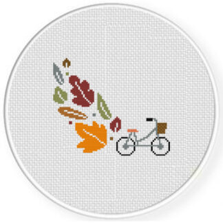 Foliage Bicycle Cross Stitch Pattern