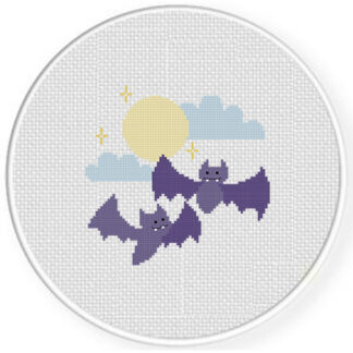 Full Moon Bats Cross Stitch Pattern