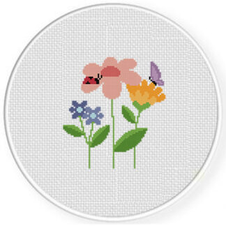 Garden Bugs Cross Stitch Pattern