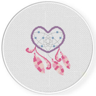 Heart Dreamcatcher Cross Stitch Pattern