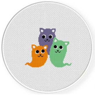 Kitty Ghosts Cross Stitch Pattern