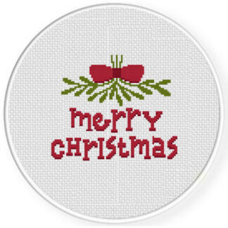 Merry Christmas Mistletoe Cross Stitch Pattern