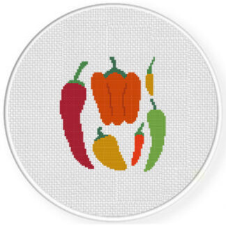 Mixed Peppers Cross Stitch Pattern