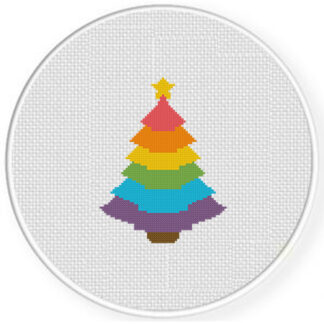 Rainbow Xmas Tree Cross Stitch Pattern