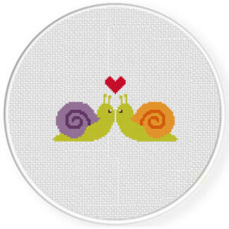 Snails In Love Cross Stitch Pattern