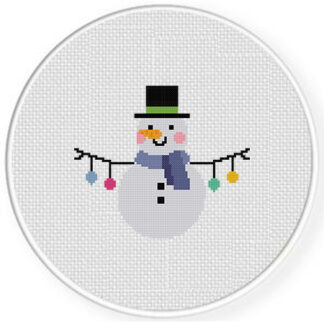 Snowman and Ornaments Cross Stitch Pattern