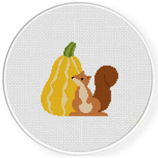 Gourd & Squirrel Cross Stitch Pattern