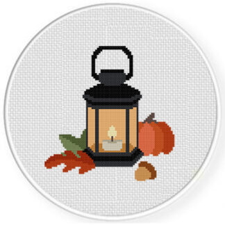 Autumn Lantern Cross Stitch Pattern
