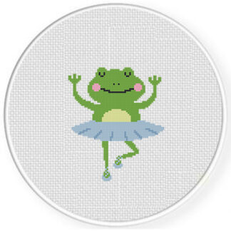 Ballet Dancer Frog Cross Stitch Pattern