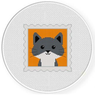 Cat Postal Stamp Cross Stitch Pattern