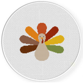 Colorful Turkey Cross Stitch Pattern