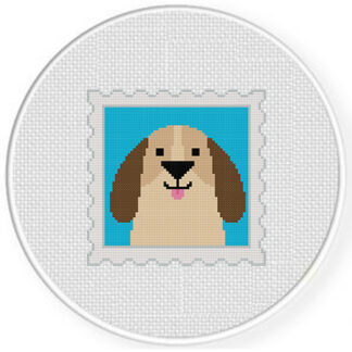Dog Postal Stamp Cross Stitch Patter