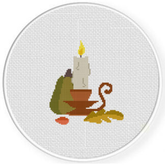 Fall Candle Cross Stitch Pattern