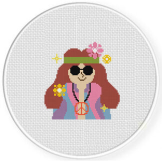 Hippie Man Cross Stitch Pattern