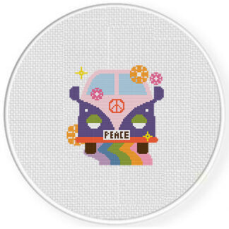 Hippie Van Cross Stitch Pattern