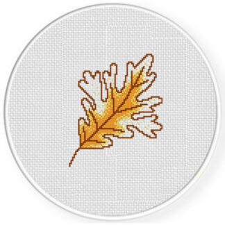 Lone Autumn Leaf Cross Stitch Pattern