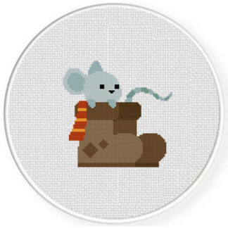 Mouse in Boots Cross Stitch Pattern