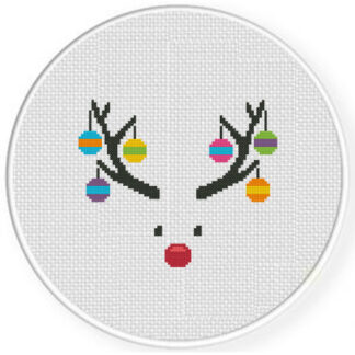 Ornament Antlers Cross Stitch Pattern