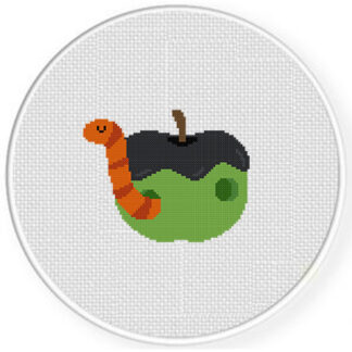 Poison Worm Apple Cross Stitch Pattern