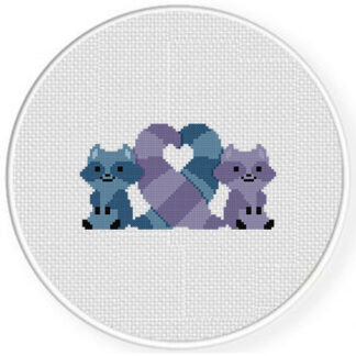 Raccoon Love Cross Stitch Pattern