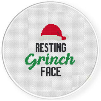 Resting Grinch Face Cross Stitch Pattern