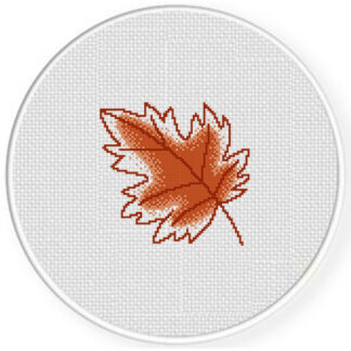 Single Autumn Leaf Cross Stitch Pattern
