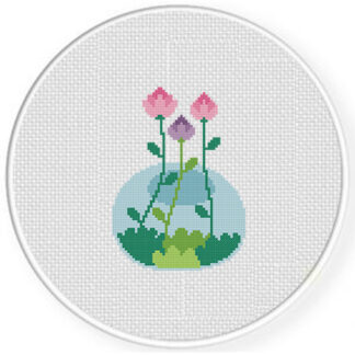Terrarium Florals Cross Stitch Pattern