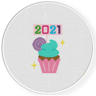 2021 Cupcake Cross Stitch Pattern