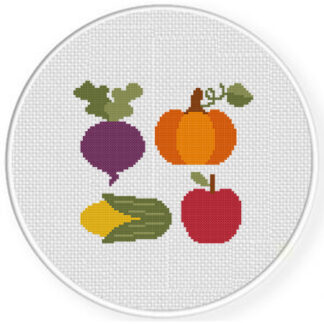 Autumn Veggies Cross Stitch Pattern