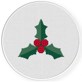 Button Holly Cross Stitch Pattern
