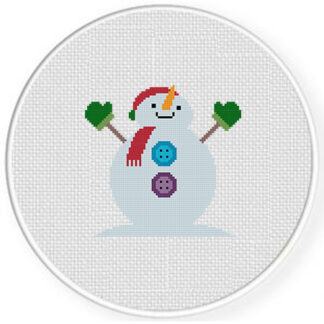Button Snowman Cross Stitch Pattern