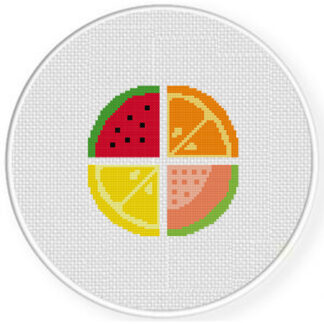 Fruit Quarter Slices Cross Stitch Pattern