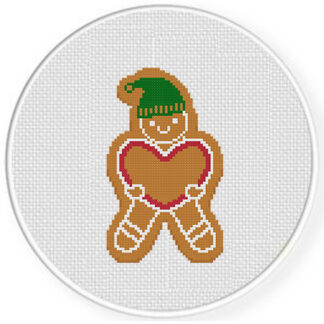Gingerbread Heart Sign Cross Stitch Pattern