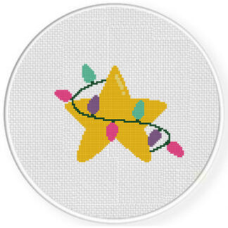 Holiday Lights Star Cross Stitch Pattern
