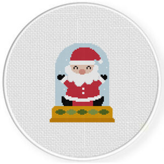 Santa Snow Globe Cross Stitch Pattern