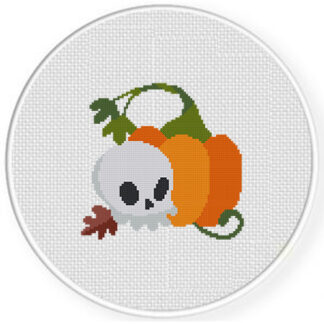 Skull and Pumpkin Cross Stitch Pattern