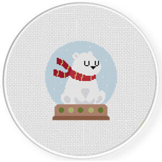 White Bear Snow Globe Cross Stitch Pattern